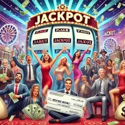 Celebrazione del vincitore del jackpot